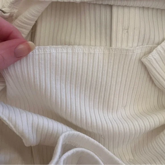 White Ribbed Mini Bodycon Dress - Picture 3 of 4